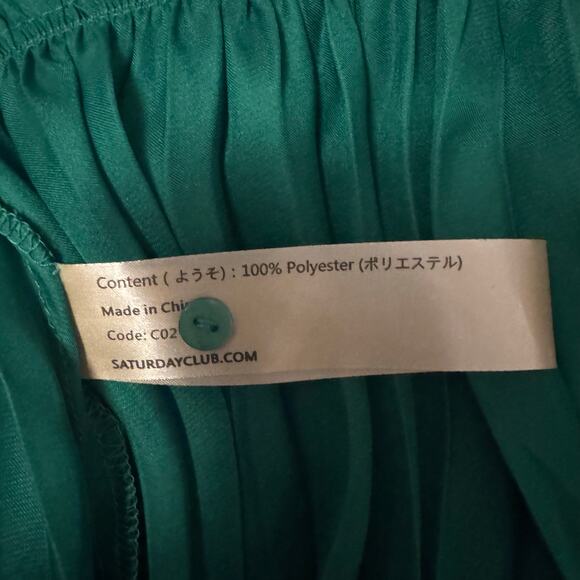 SaturdayClub Halterneck Pleated Top – Emerald Green – Size M - Picture 5 of 5